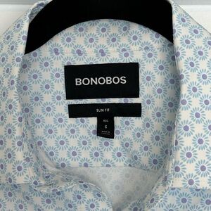 Bonobos Men's Slim Fit Floral Shirt - Blue and White